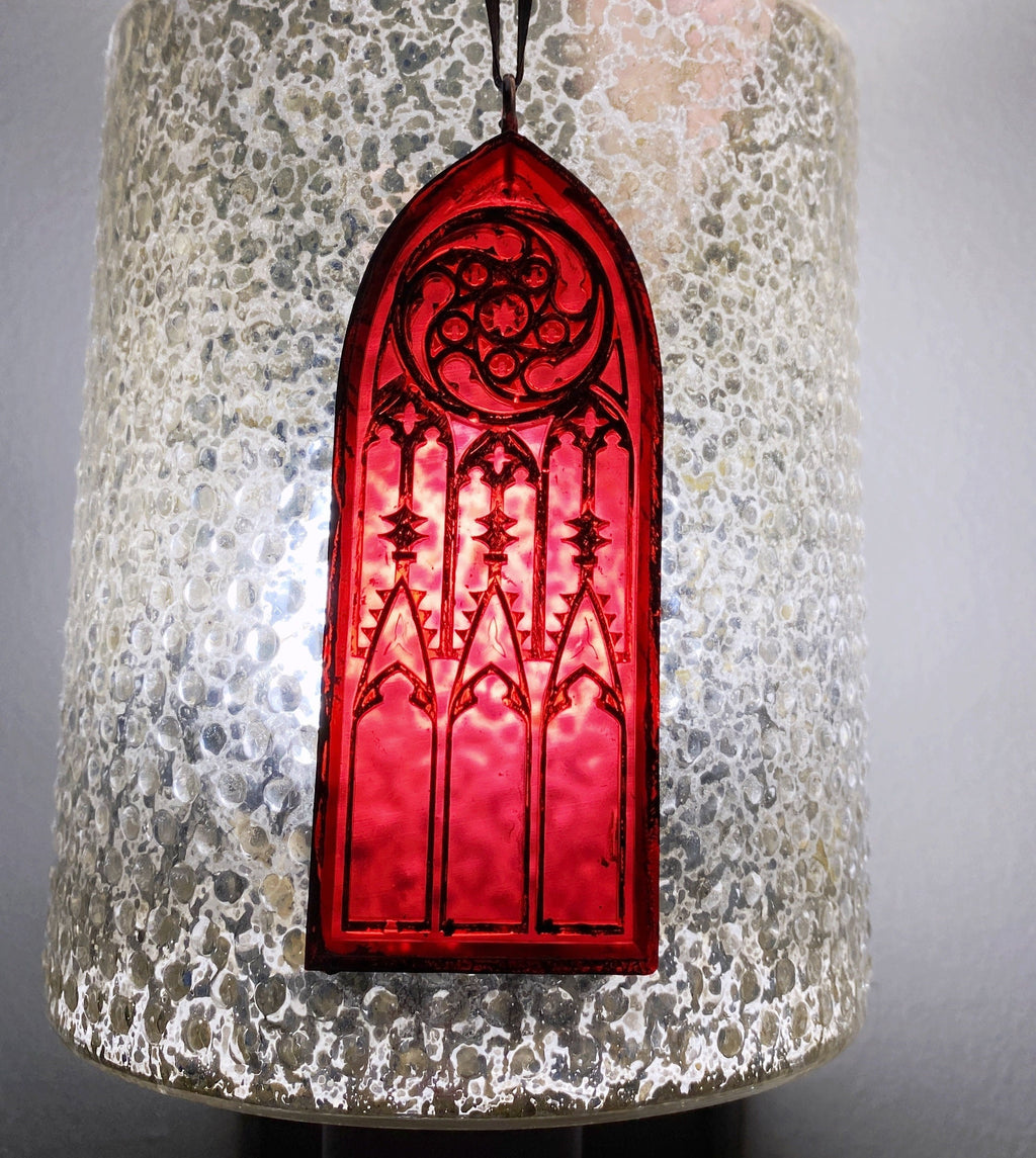 Gothic Cathedral Arch Ornament, Translucent Red| Unique Gothic Home Decor | Resin Medieval Architecture, Gothic Ornament Holiday Decor