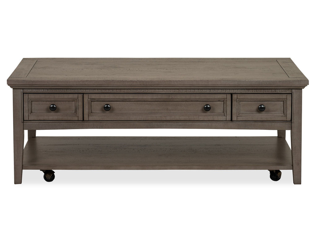 Paxton Place - Rectangular Cocktail Table With Casters - Dovetail Gray