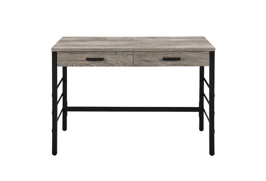 Disho - Writing Desk With USB - Light Weathered Oak & Black