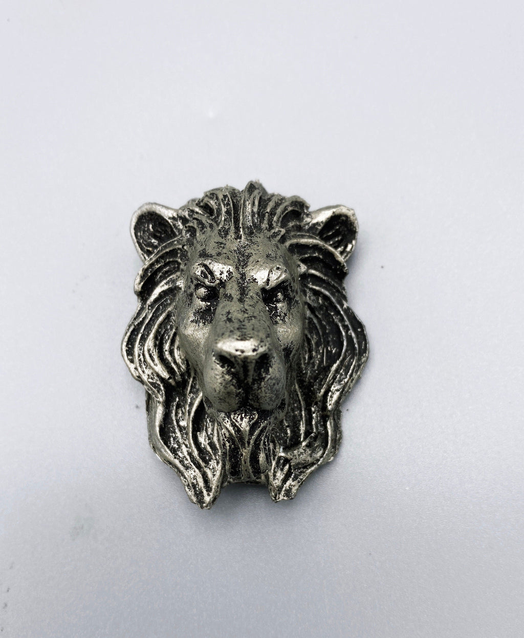 Lion's Head Magnet, Hand Painted Resin Sculpture | Mythic Fantasy Decor | Lion Magnet for Fantasy and Gothic Decor
