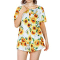 Women Summer Shirts Tops Loose Short Sleeve T Shirts Casual Floral Printed Button Shirts Blouse S-XXL