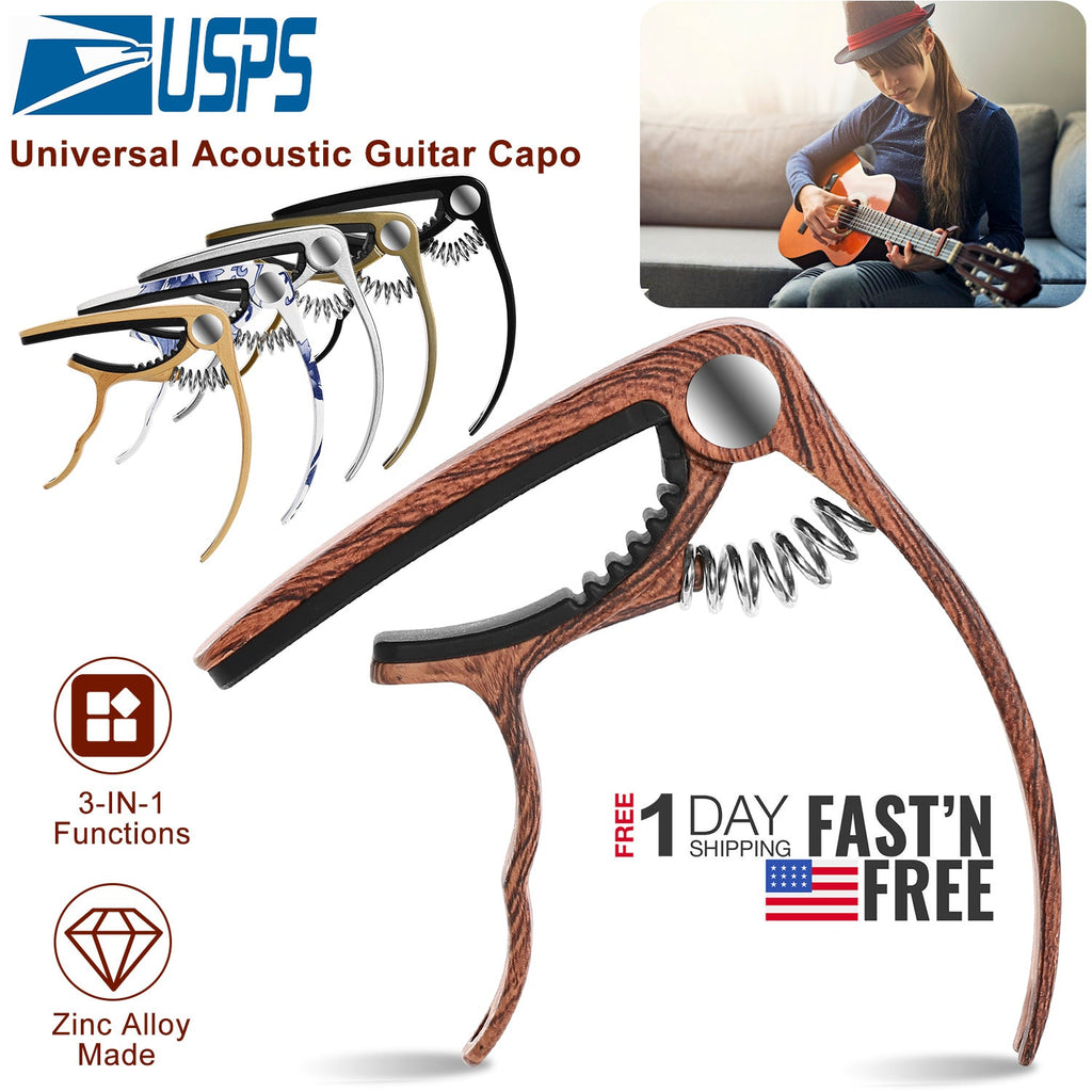 Universal Acoustic Guitar Capo 3 in 1 Zinc Alloy for Acoustic Electric Guitar Classical Acoustic Guitar Ukulele Guitar Tuning Accessories