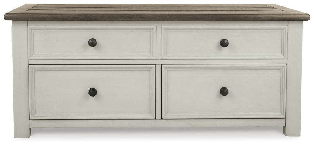 Bolanburg - Lift Top Cocktail Table - White / Brown / Beige