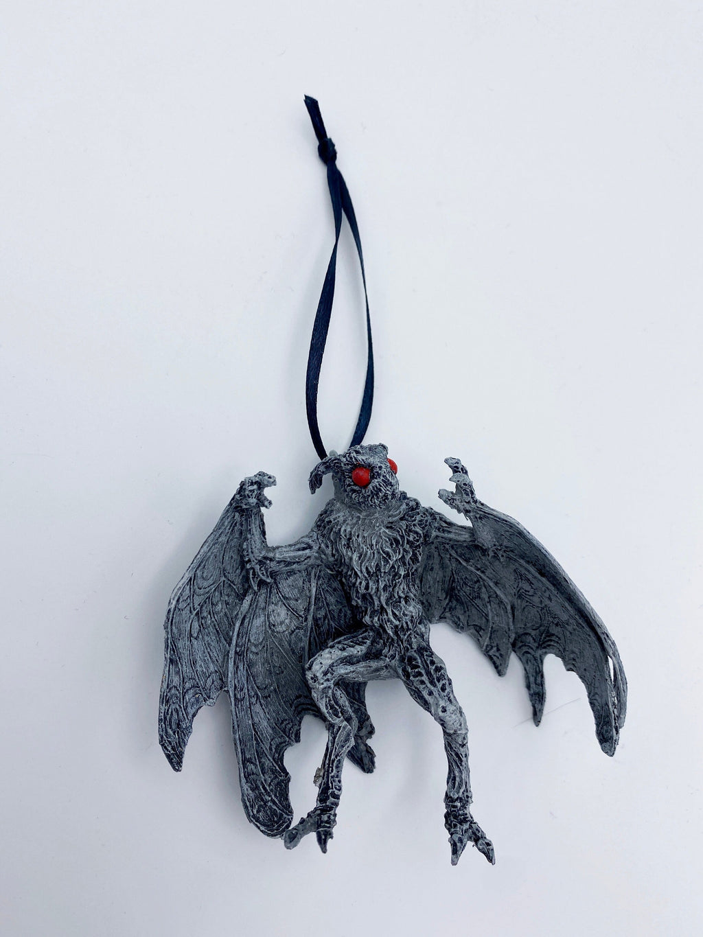 Mothman Ornament, Hand Painted Resin Sculpture | Cryptozoology Creature Figurine | Urban Legend Moth Man Monster Ornament, Horror Art Decor
