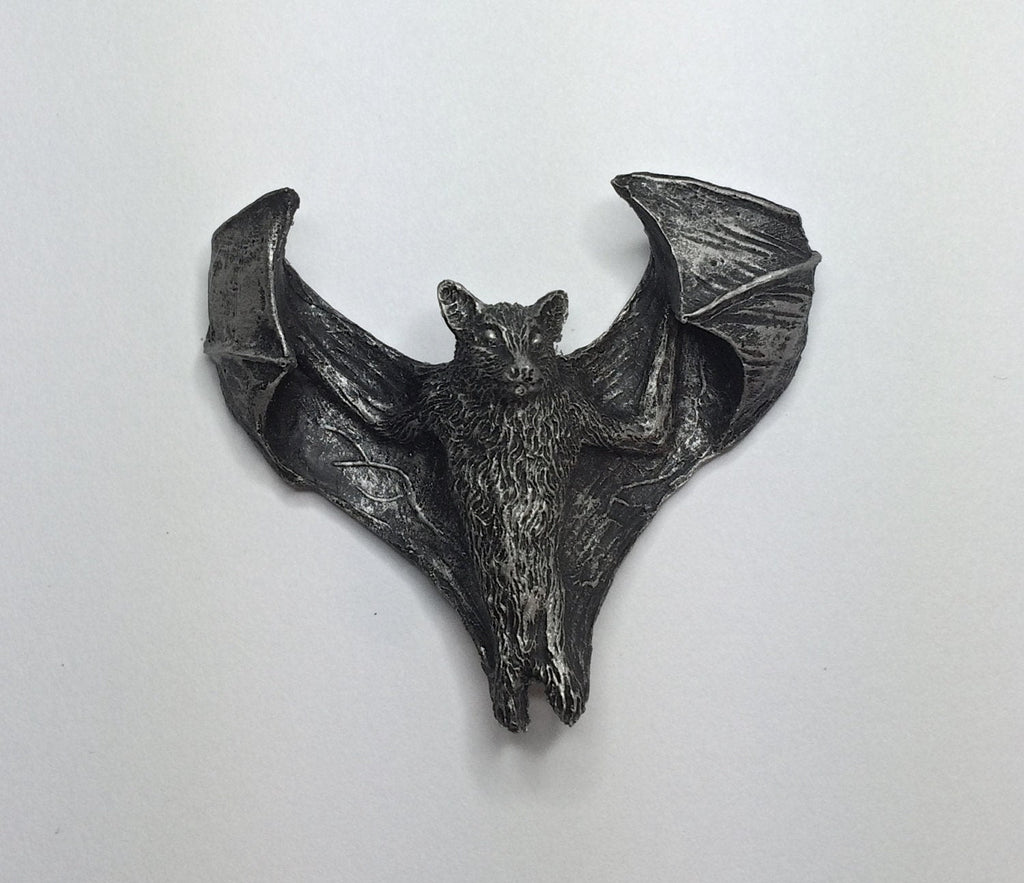 Soaring Fruit Bat Magnet, Hand Painted Resin Sculpture | Mythic Fantasy Decor | Vampire Bat Magnet for Fantasy and Gothic Decor