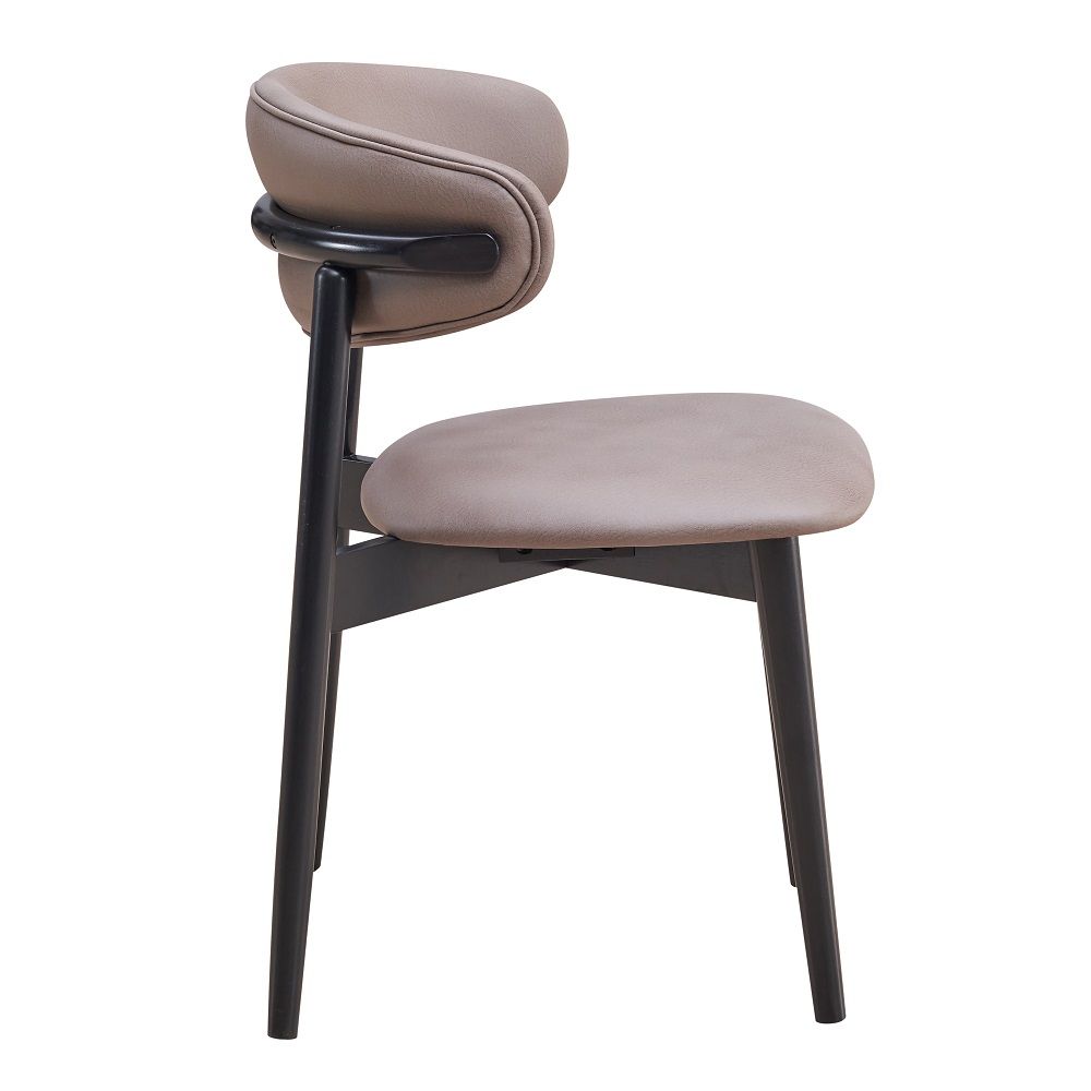 Lanae - Side Chair (Set of 2) - Coffee Polish Microfiber & Black
