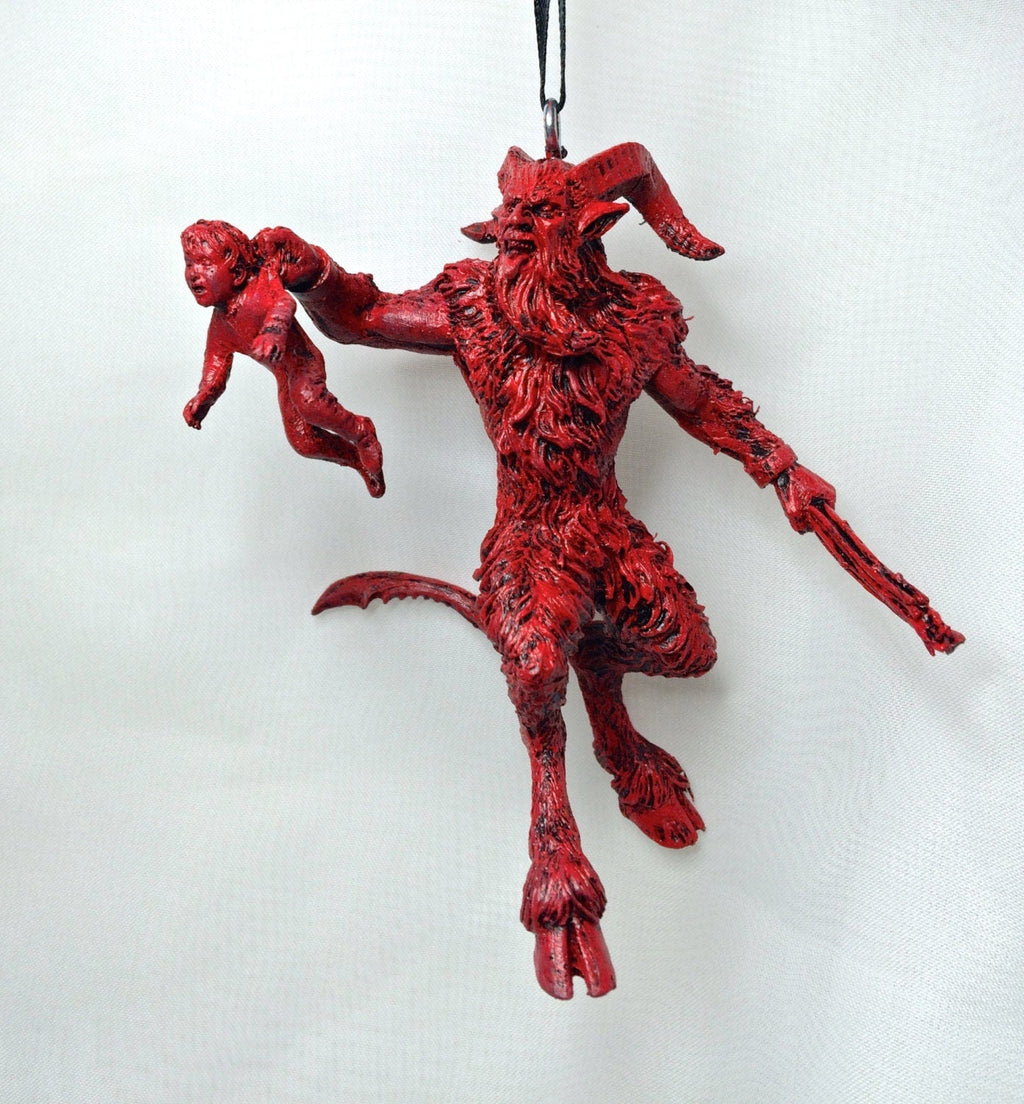 Krampus III Ornament, Hand Painted Resin Sculpture | Christmas Legend Figurine | Unique Dark Christmas Demon Ornament for Holiday Decor