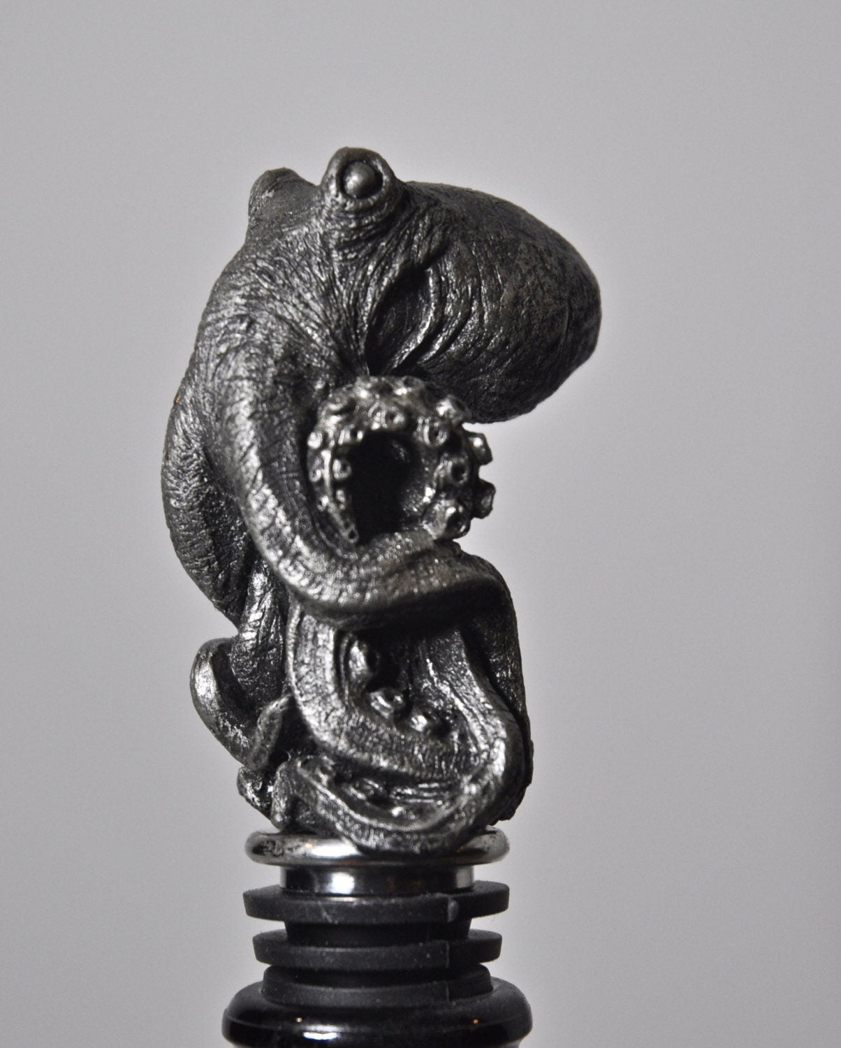 Kraken  Winestopper, Hand Painted Resin | Gothic Nautical Barware | Octopus Cthulhu Bottle Stopper, Gothic Wine and Barware Gift