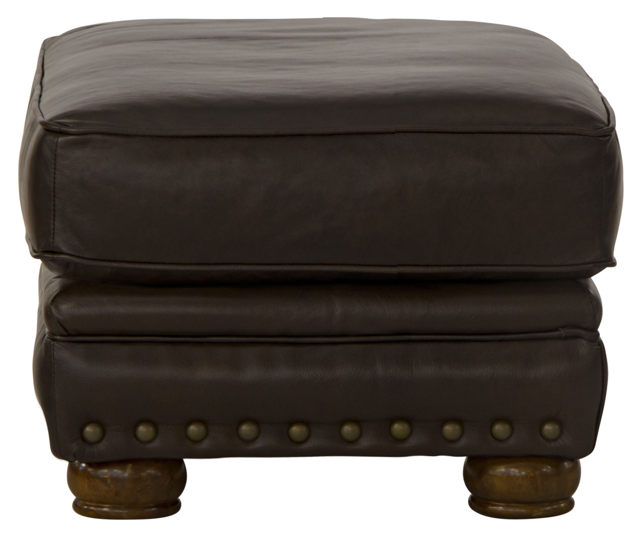 Roberto - Leather Ottoman - Cocoa