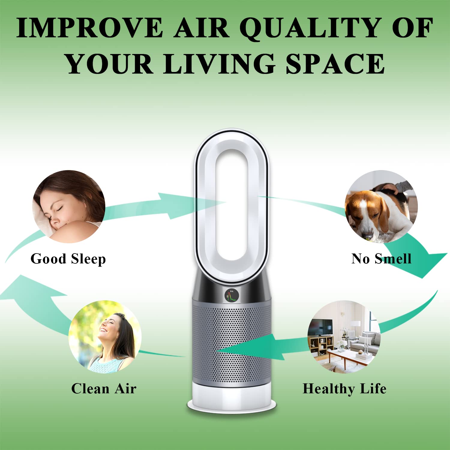 Compatible Replacement Air Filter for DP01 DP02 Desk Air Purifiers, Fits Part # 968125-03