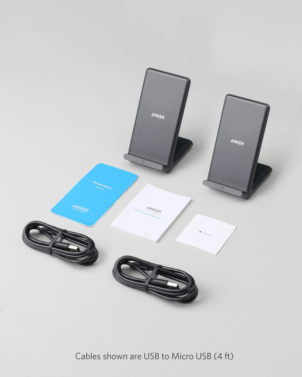 Anker 2-Pack 313 Wireless Charger PowerWave Stands, Qi-Certified, No AC Adapter