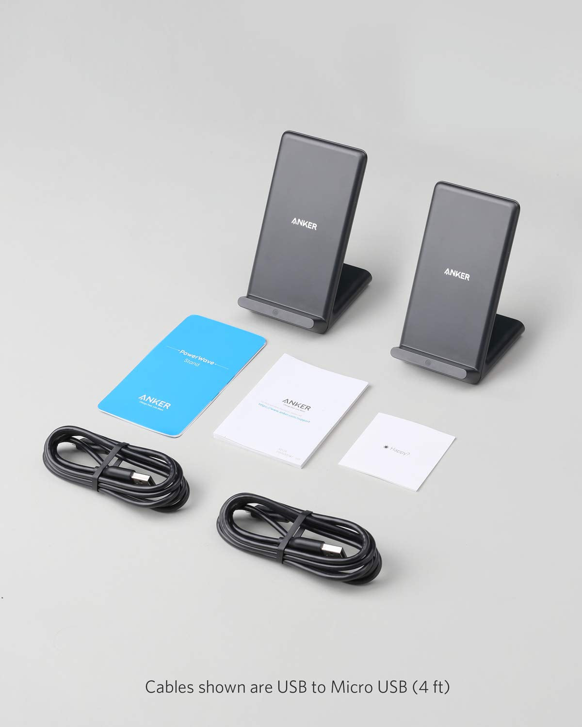 Anker 2-Pack 313 Wireless Charger PowerWave Stands, Qi-Certified, No AC Adapter