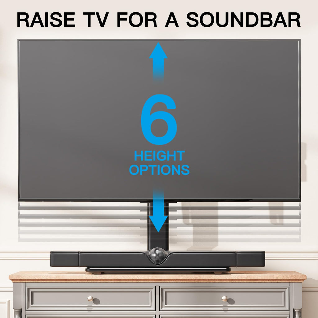 Universal Swivel TV Stand Table Top 32-65 inch TV Height Adjustable Heavy Duty
