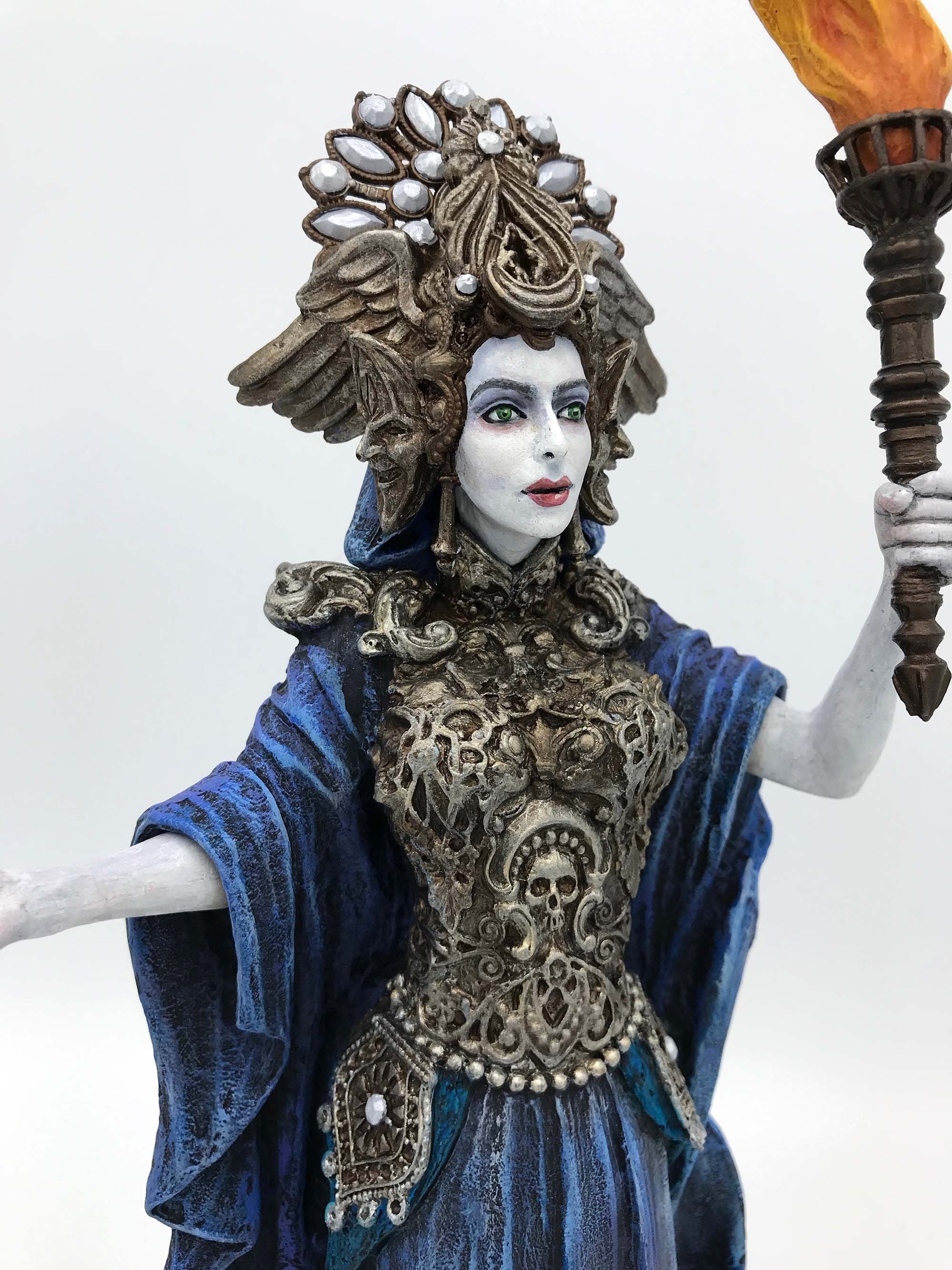 Hecate, Goddess of Witchcraft and Magic Statue, Full Color: Midnight