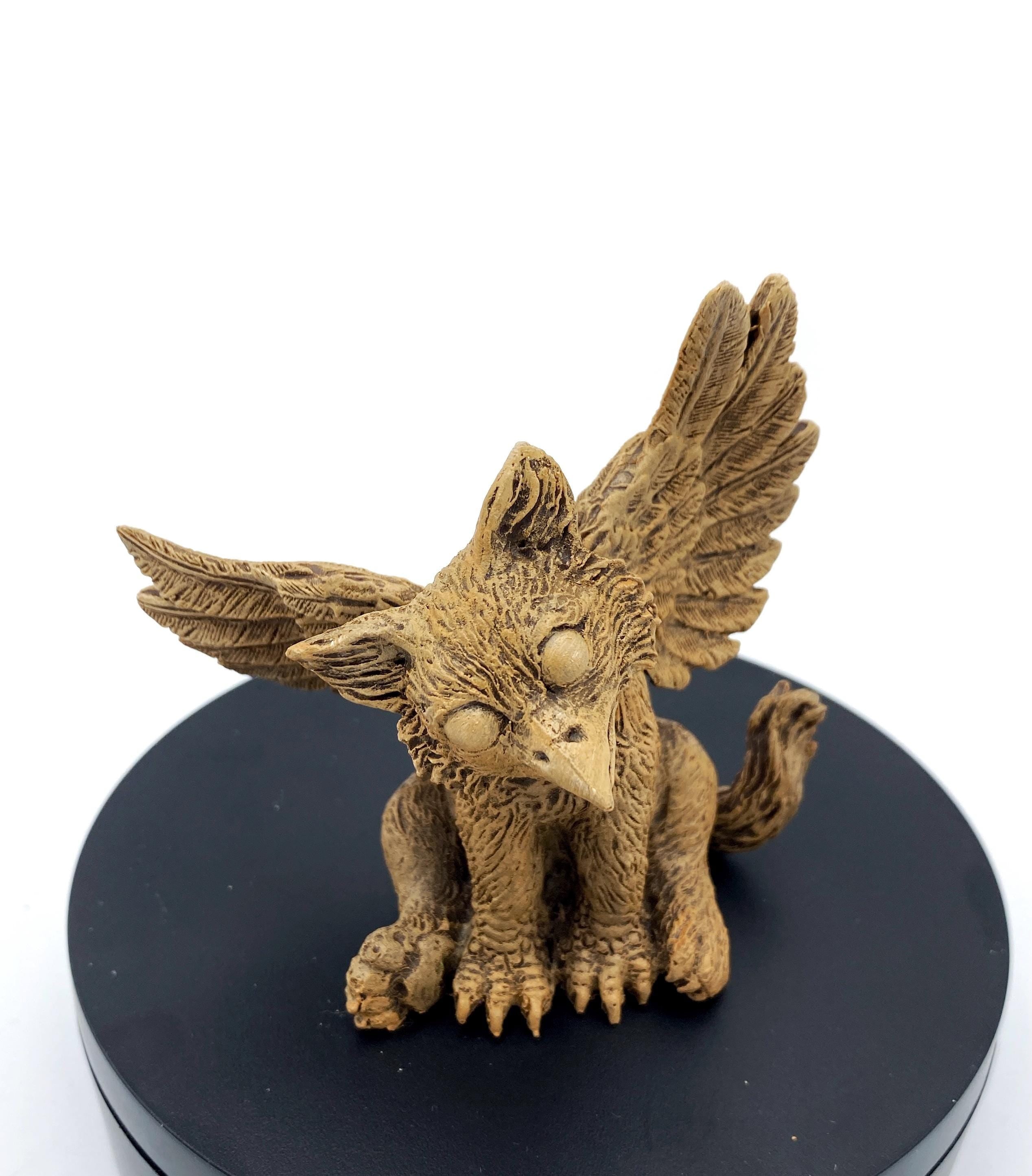 Baby Griffin Statue, Hand Painted Resin Sculpture | Mythical Creature Figurine | Unique Legendary Baby Griffin Figurine. Fantasy Art Gift