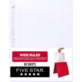 Five Star Wide Ruled Filler Paper, 80 Sheets, Ink Bleedproof, 8.5x10.5"