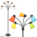 FOLKSMATE LED Floor Lamp, Medusa Multi Head Modern Tall, Rustic Black