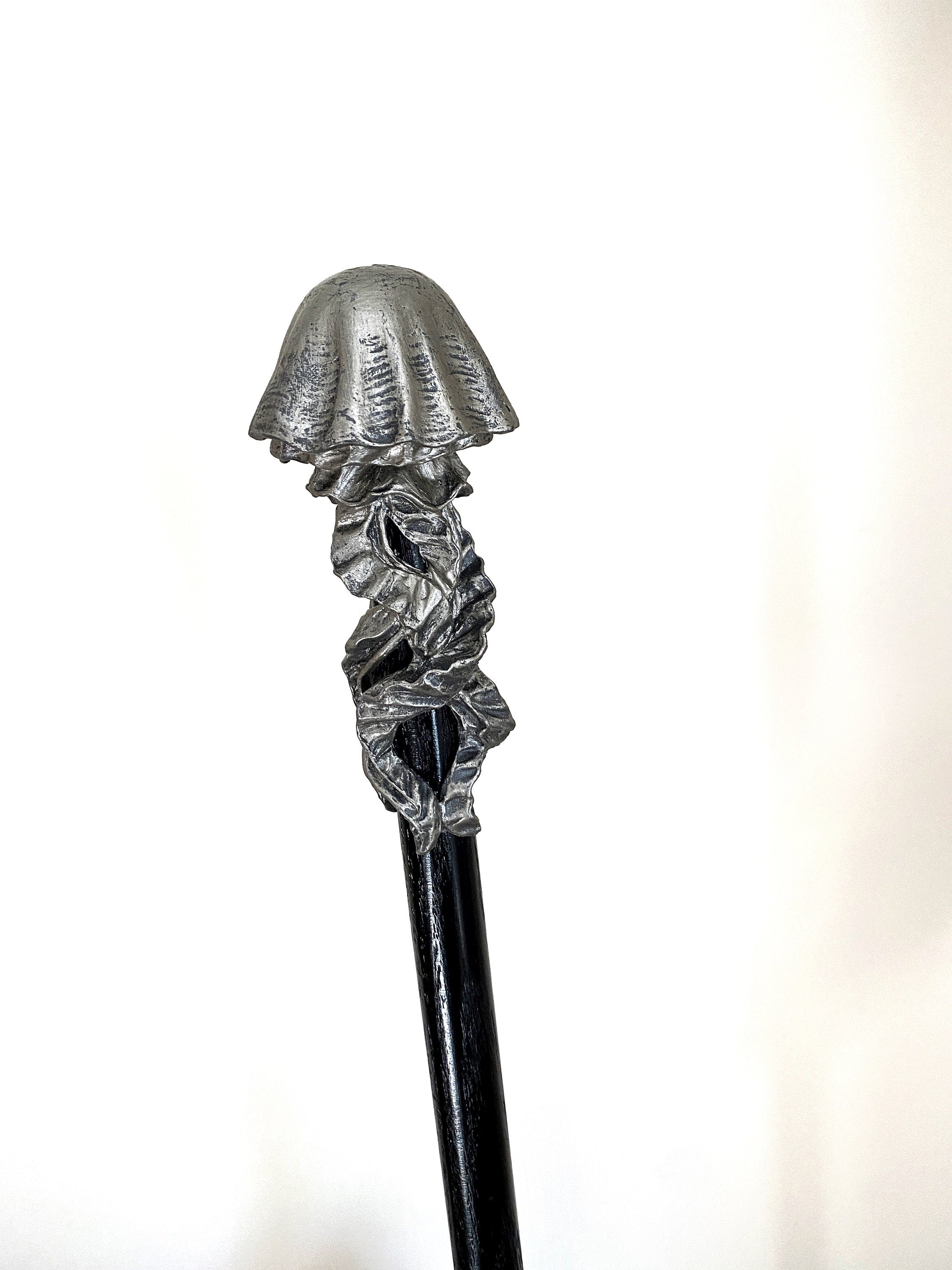 Jellyfish Cane, Hand Sculpted Nautical Walking Stick | Maritime Gothic Cane | Fantasy Cosplay Jellyfish Lovecraftian Cane, Gothic Accessory
