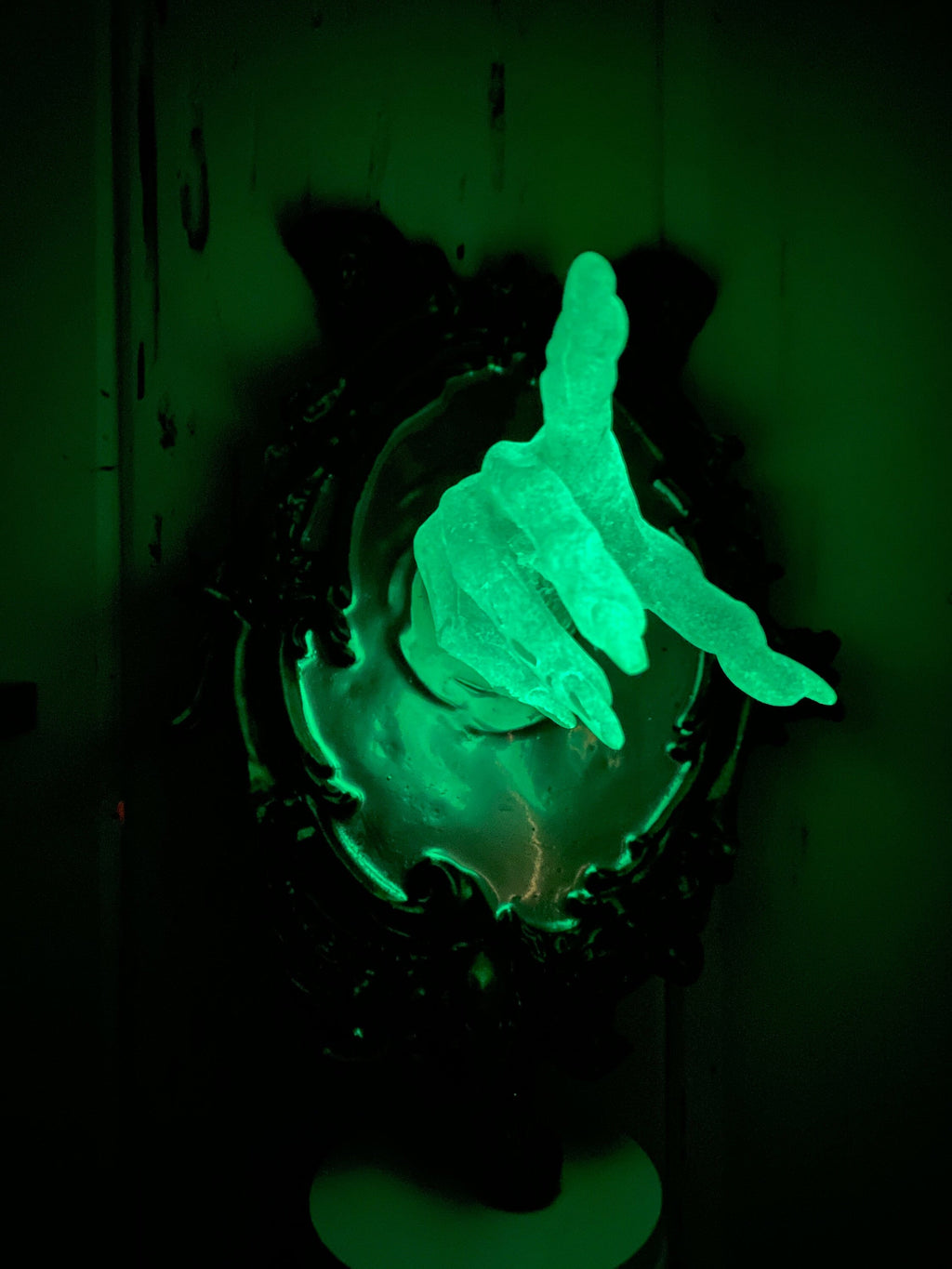 Spectral Hand Wall Plaque, Large Version, Glow in the Dark | Victorian Gothic Haunted Wall Art |Ghost Hand for Halloween, Spooky Home Decor