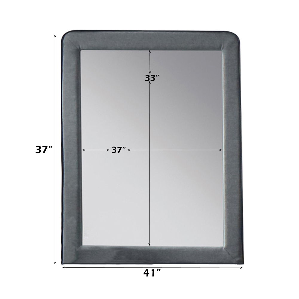 Valda - Mirror - Light Gray Fabric