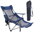 Foldable Camping Chair with Reclining Backrest & Carry Bag