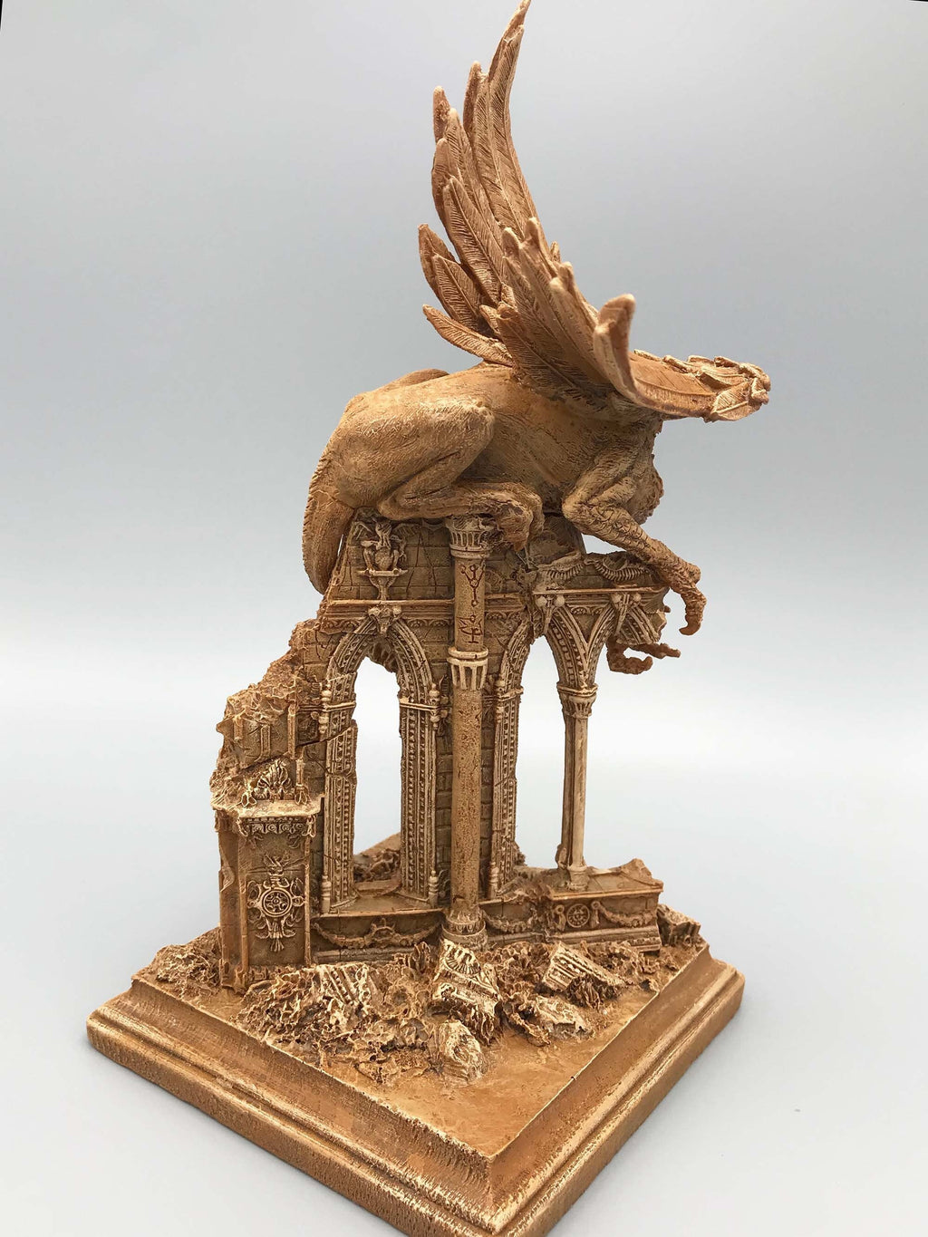 Griffin Statue, Hand Painted Resin Sculpture | Mythical Creature Figurine | Unique Legendary Guardian Spirit Figurine. Fantasy Art Decor