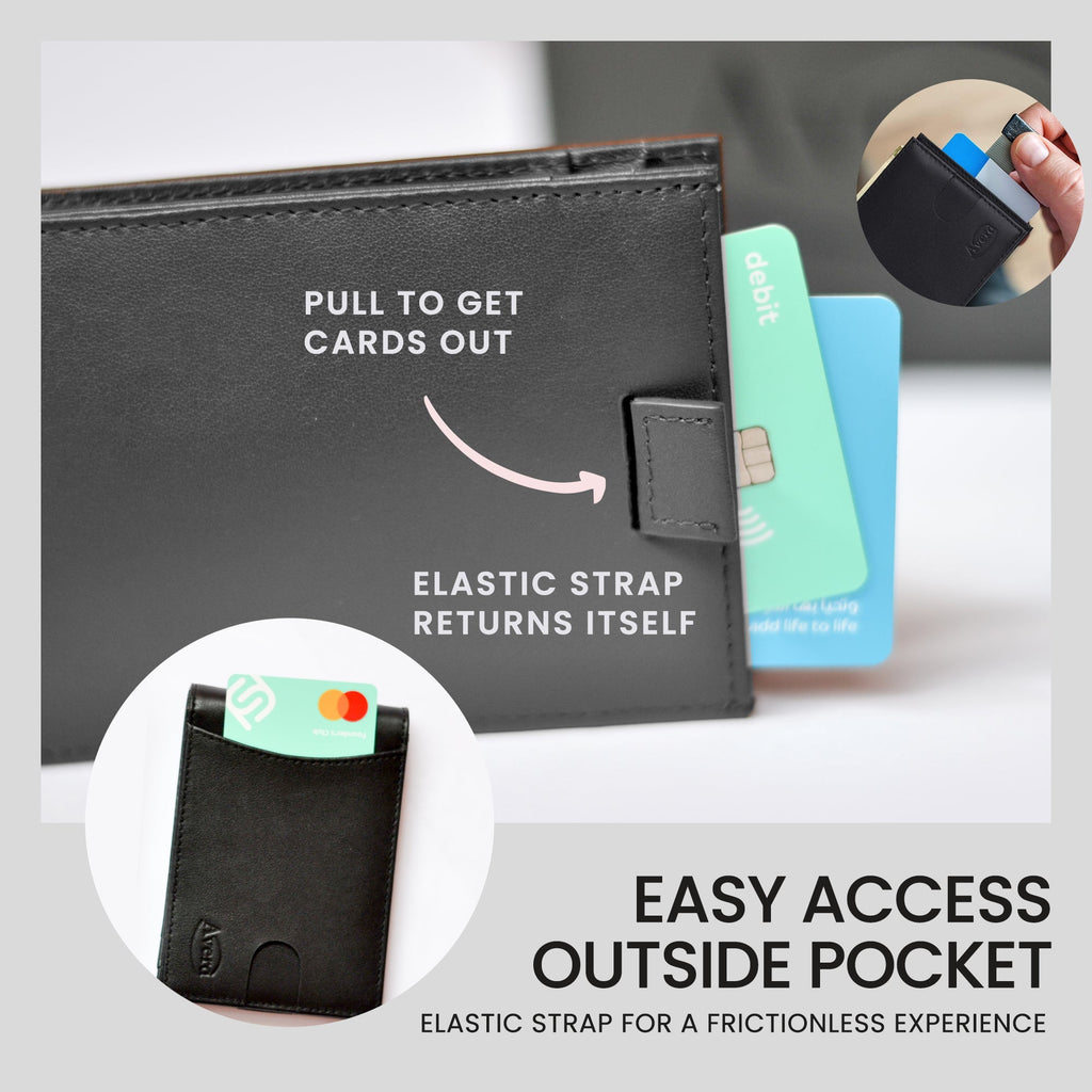 Avera Group Slim Genuine Leather Rfid Blocking Bifold Wallet With Money Clip