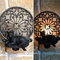 Cat and Gothic Cathedral Window Nightlight, Resin Sculpture | Medieval Gothic Night Light | Black Cat Lighting for Gothic Fantasy Home Decor
