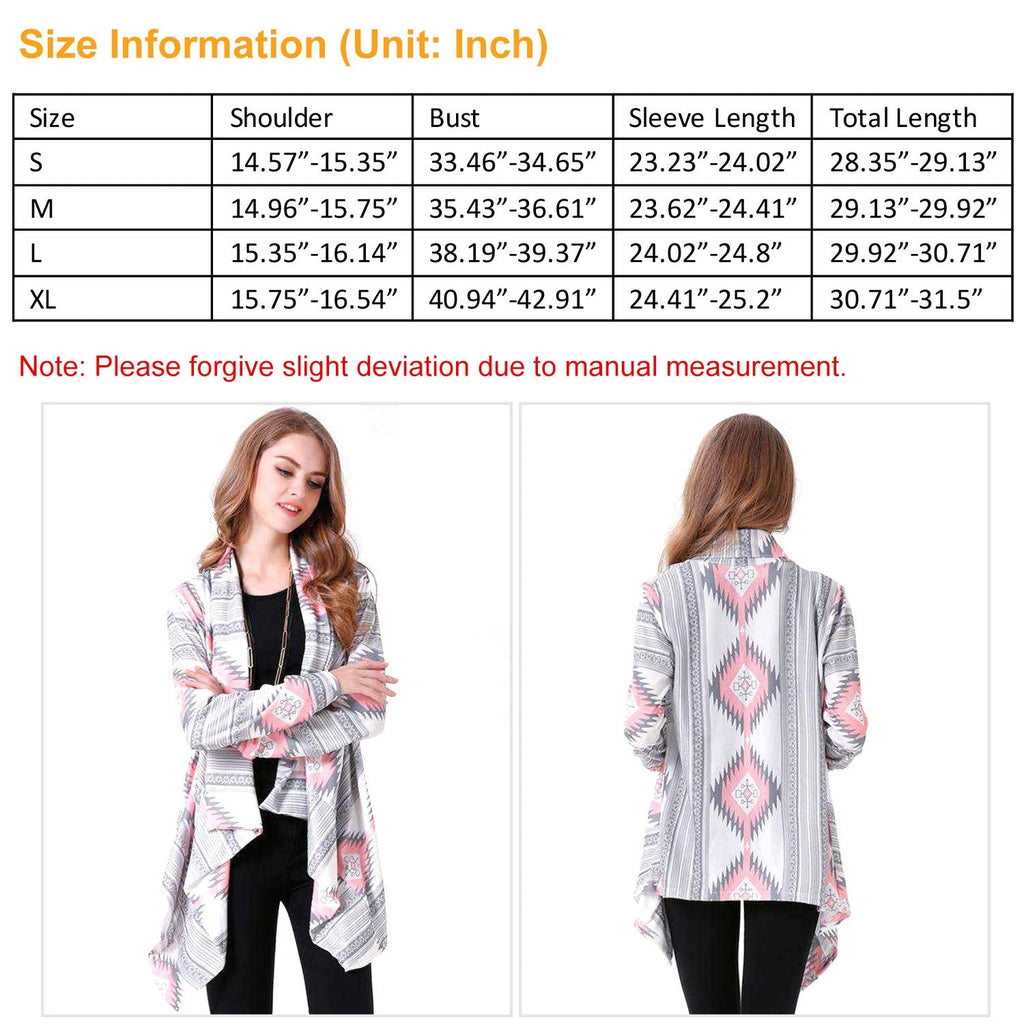 Women's Open Front Long Sleeve Cardigan – Lightweight & Breathable