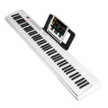 Folding Piano Keyboard 88 Keys Rechargeable Full Size Semi Weighted Piano Digital ElectronicÊPiano with LCD Screen Carry Bag Mic Sheet Music Stand Sti