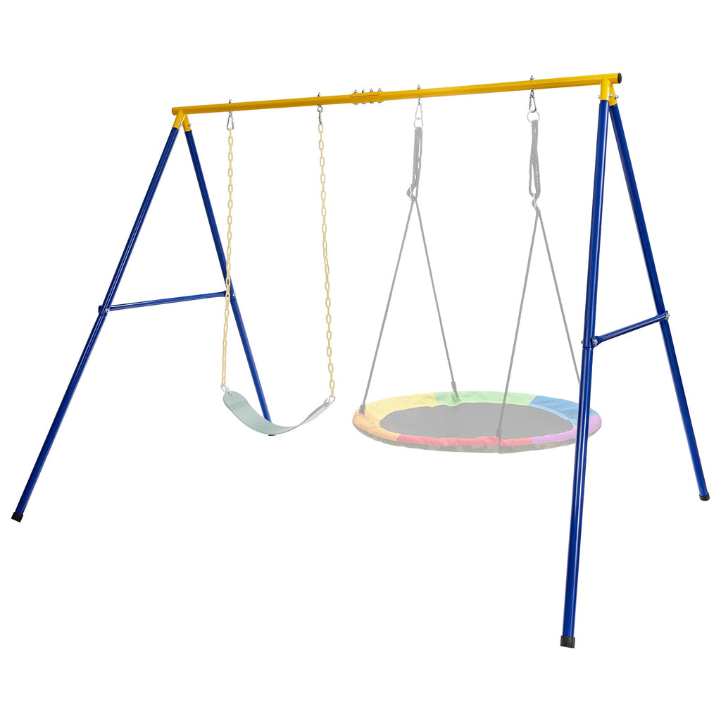 660 LBS Extra-Large A-Shaped Swing Stand with Anti-Slip Footpads (Without Seat)-Yellow