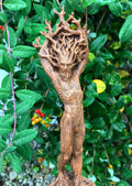 Green Man/ Cernunnos Hand Painted Resin Sculpture | Mythical Forest Creature Figurine | 9” Woodland God Altar Statue for Nature Lovers