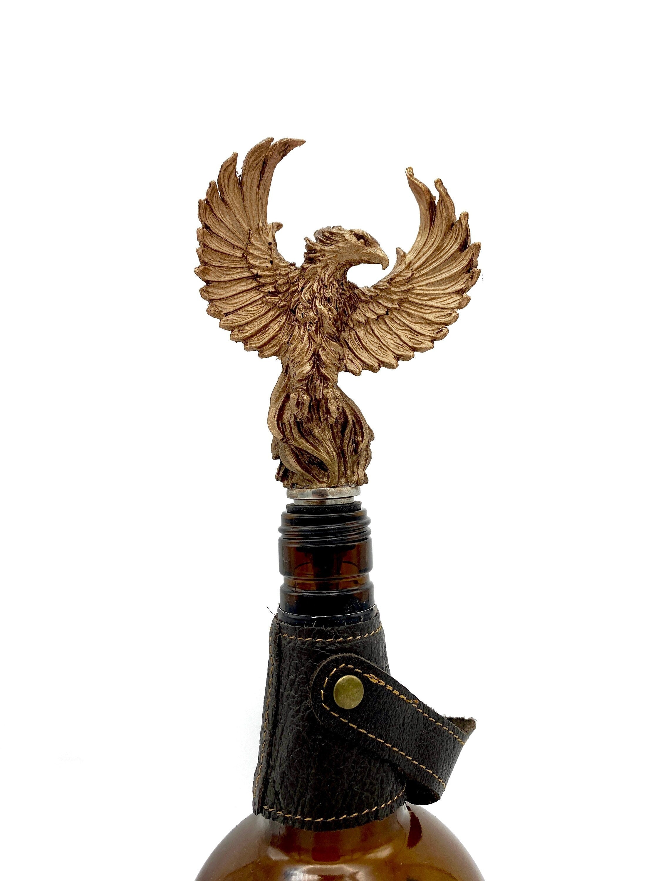 Phoenix Winestopper, Hand Sculpted Resin,  Mythic Fantasy Art Barware | Legendary Creature Bottle Stopper | Fantasy Wine and Barware Gift