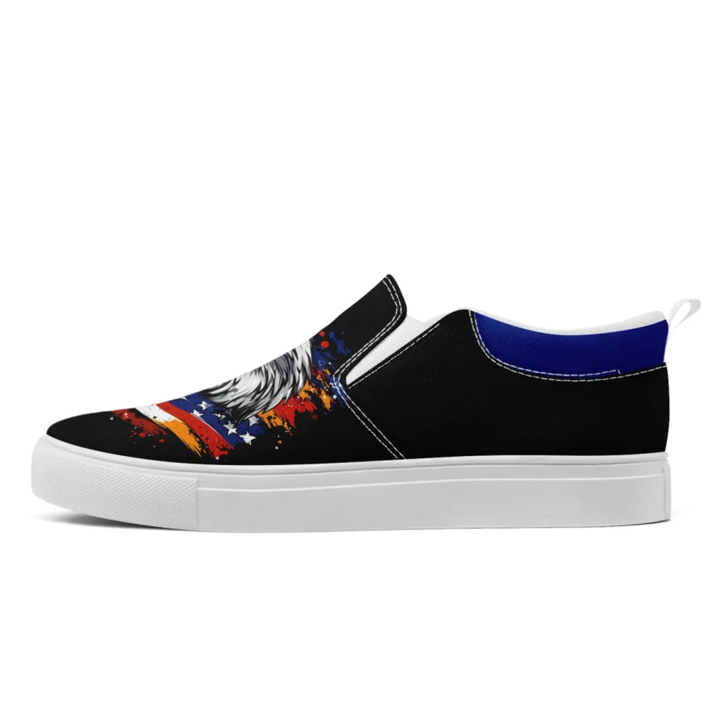 Personalized Patriotic Sneakers, Custom US Flag Shoes, Pride Flag Slip On Shoes