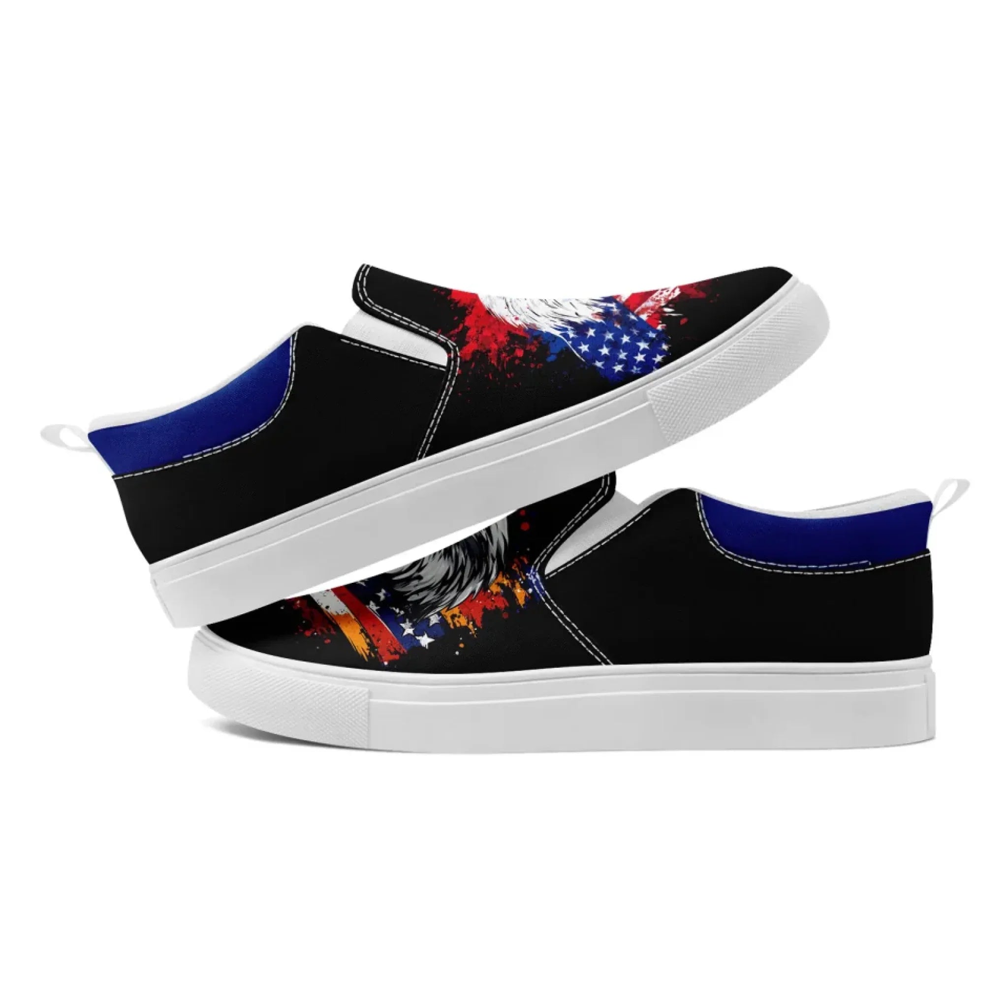 Personalized Patriotic Sneakers, Custom US Flag Shoes, Pride Flag Slip On Shoes