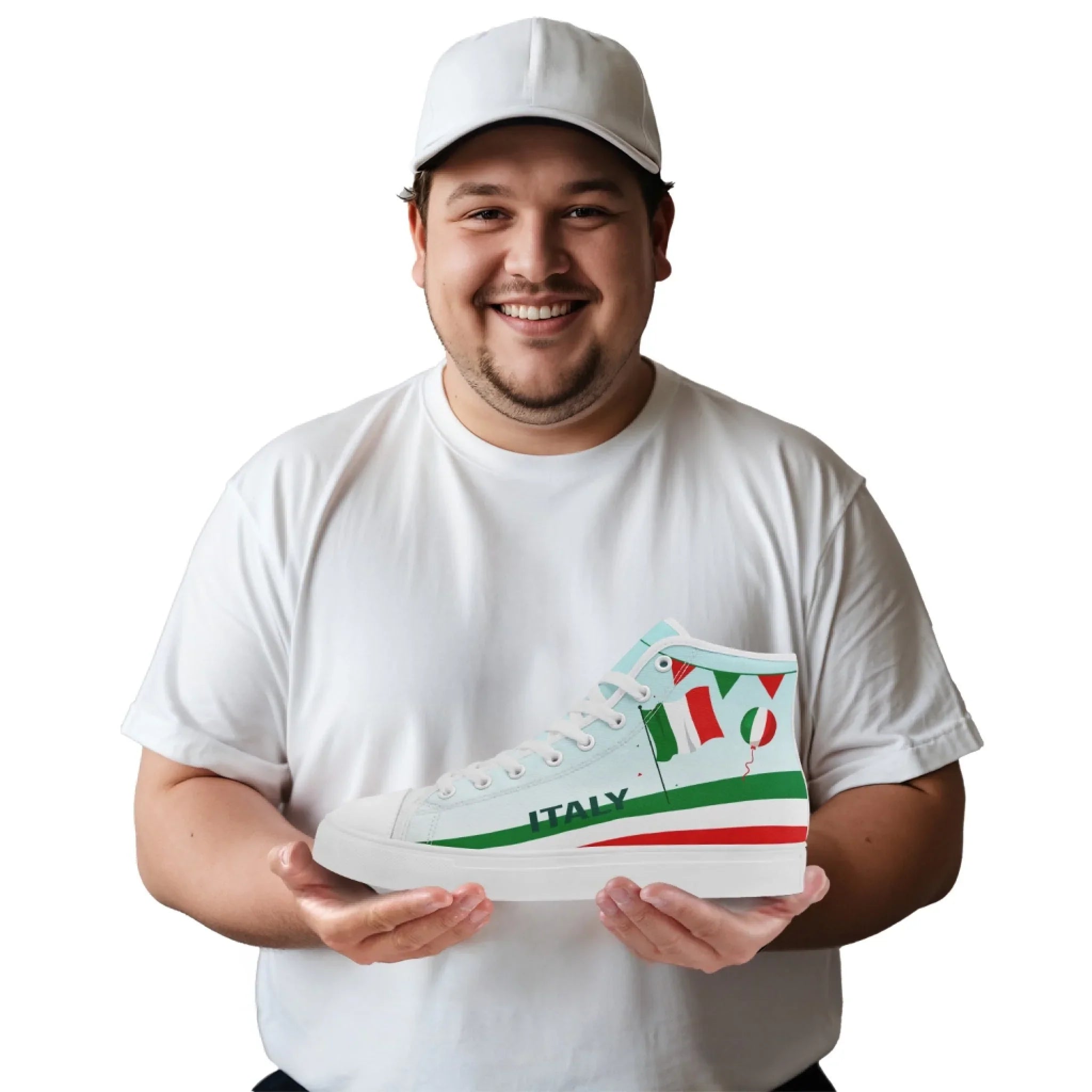 Personalized Italian Heritage High Tops Sneakers, Custom  Stylish & Breathable Patriotic Shoes, Canvas Streetwear