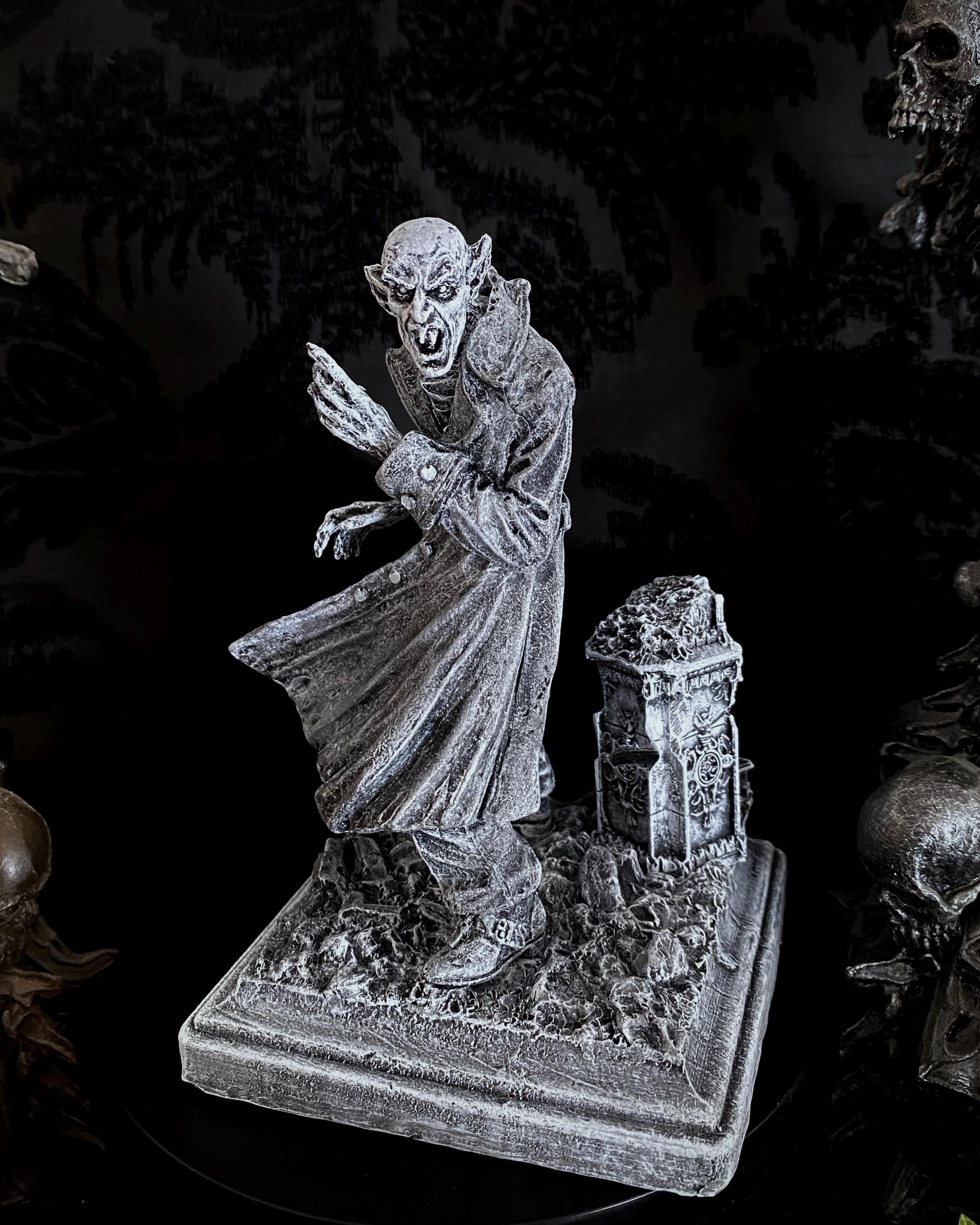 Dracula: Nosferatu Statue,Resin Sculpture | Legendary Vampire Figurine | Victorian Gothic Undead Creature| Dark Art Gift Spooky Home Decor