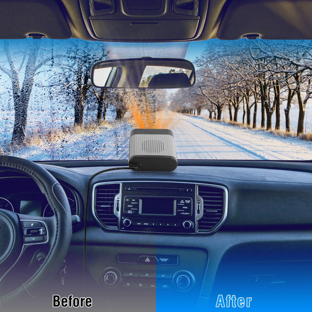 12V 150W Portable Car Heater Heating Fan 2 in 1 Defroster Defogger Demister Windshield Heater Automotive Cooling Fan with 360°Rotating Base