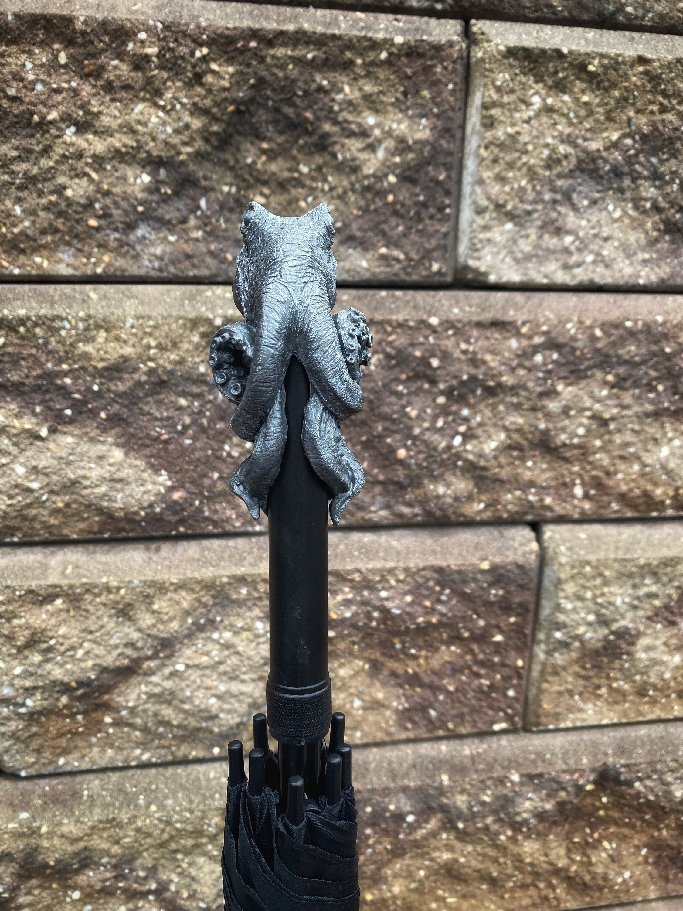Kraken Umbrella, Hand Sculpted Resin Octopus | Nautical Gothic Umbrella |Fantasy Cosplay Kraken Lovecraftian Umbrella Cane, Gothic Accessory