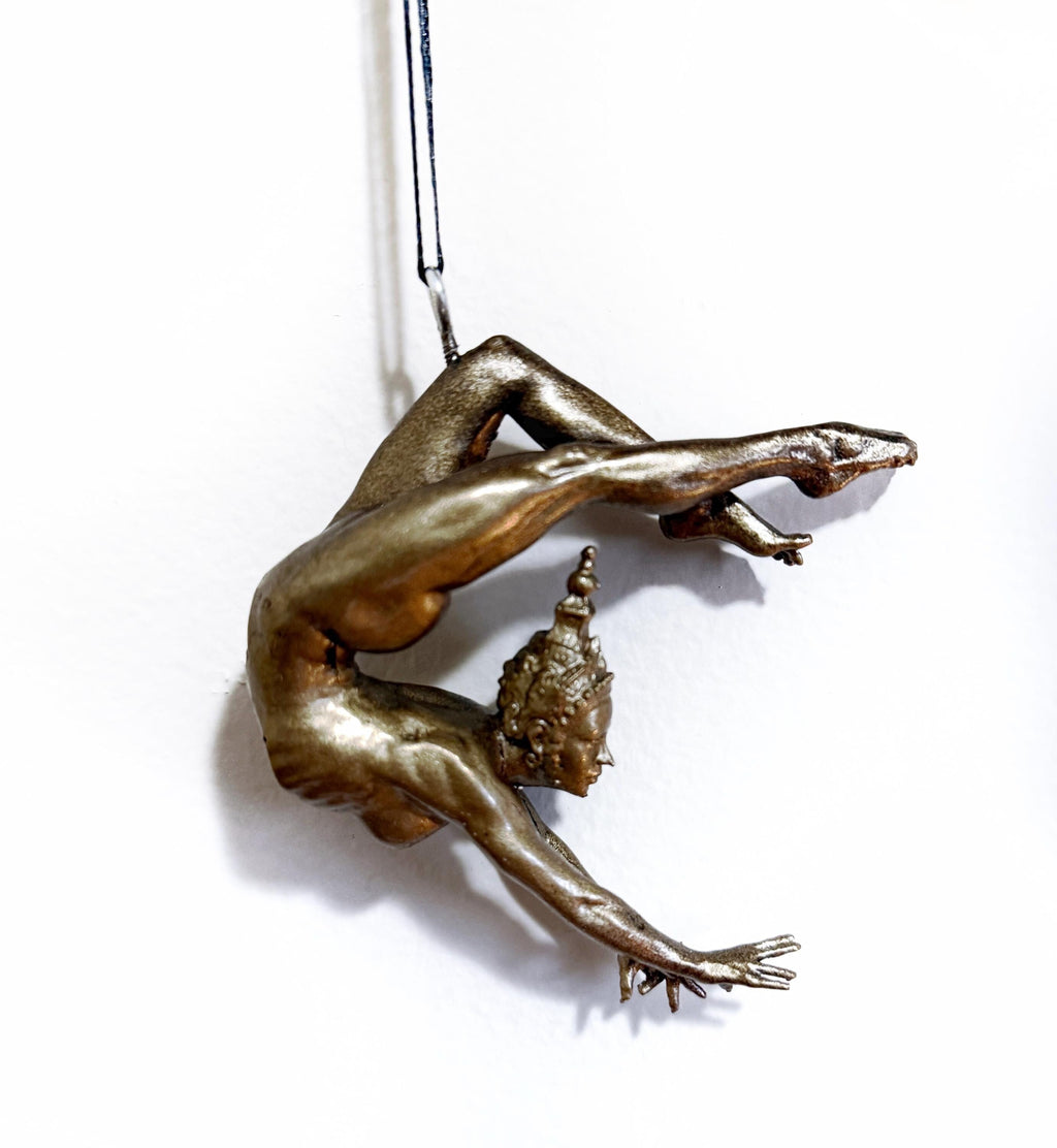 Grace in Balance, Contortionist Dancer Ornament, Hand Painted Resin | Exotic Yoga Acrobat Figurine | Thai Dancer Statue for Yoga Lovers