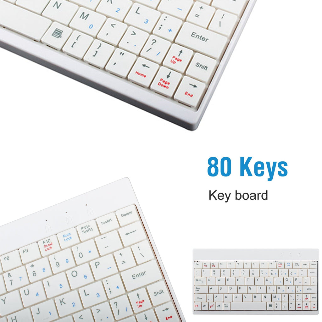 80 Keys Wired Keyboard Mini USB Connector Keyboard Portable Durable Keyboard w/ Carry Bag Tablet Stand for Android Window Tablet