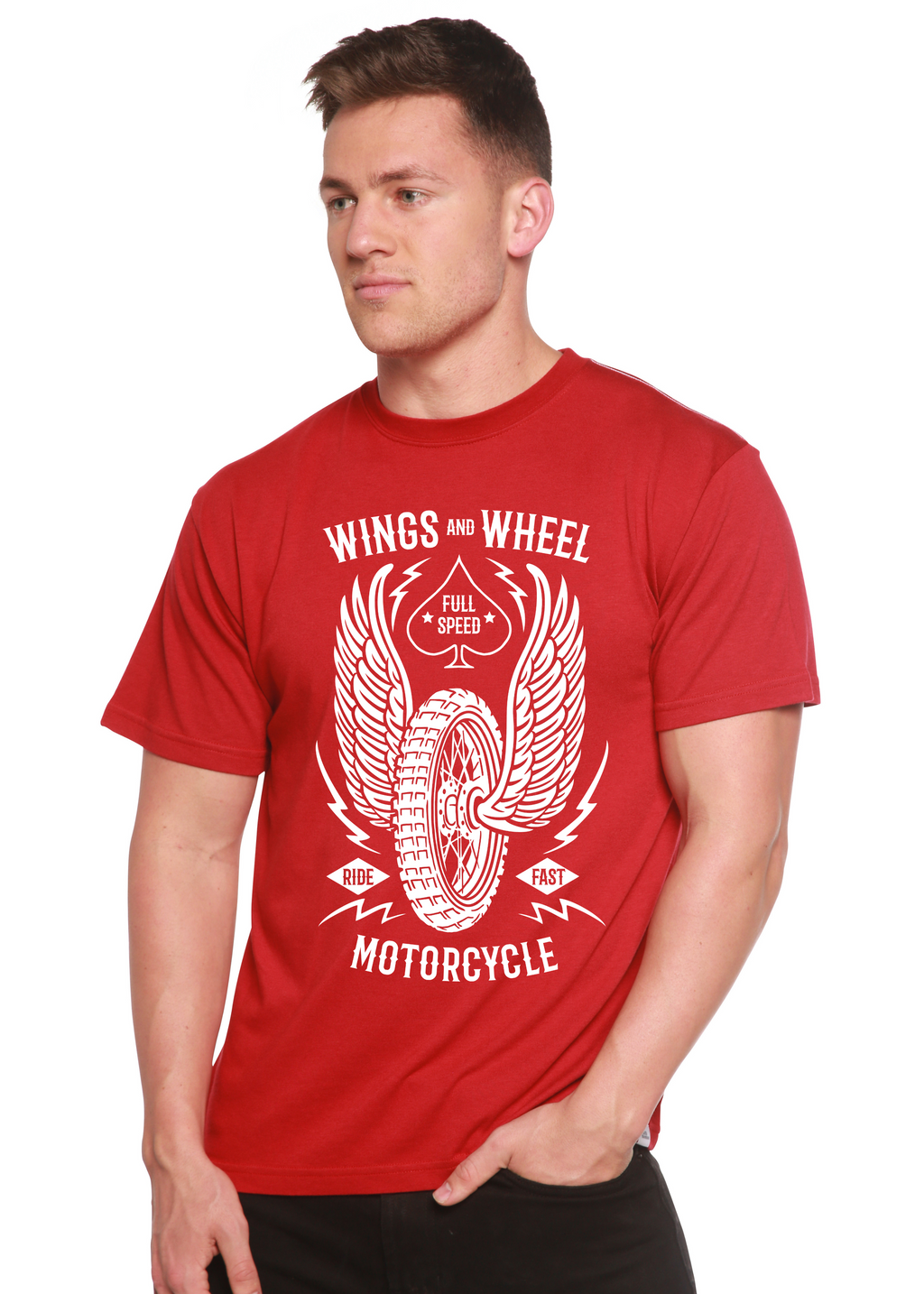 Wings And Wheel Spun Bamboo® Men's Bamboo Viscose/Organic Cotton Short Sleeve Graphic T-Shirt