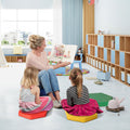 6 Pieces Multifunctional Hexagon Toddler Floor Cushions Classroom Seating with Handles-Multicolor