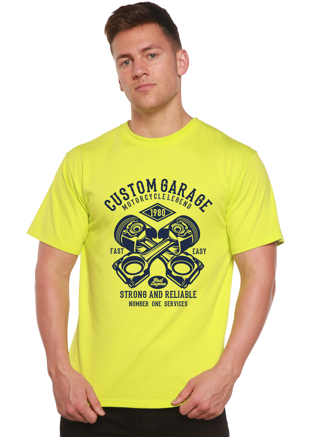 Custom Garage Men's Bamboo Viscose/Organic Cotton Short Sleeve Graphic T-Shirt