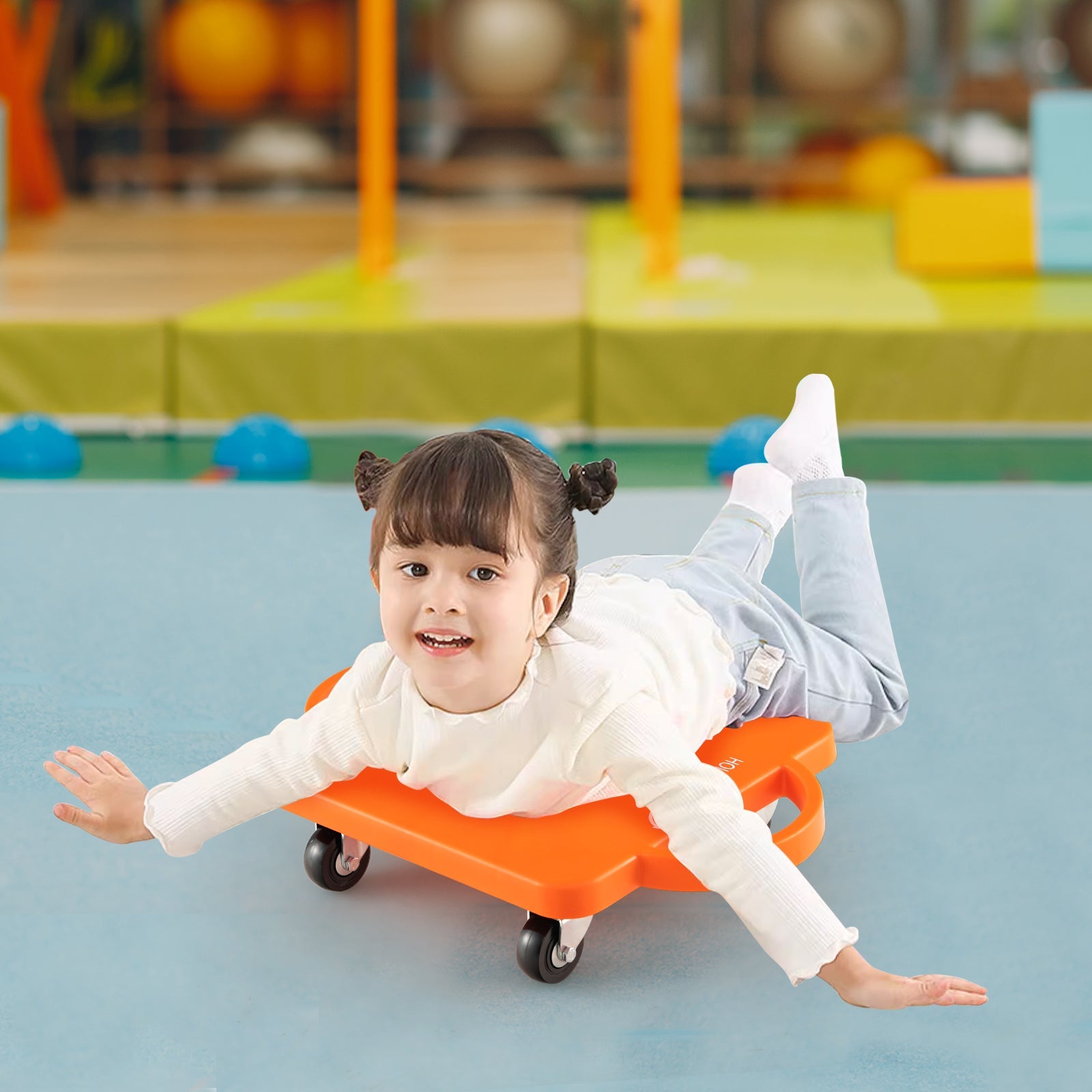 4/6-Pack Kids Scooter Board with Handles and Non-Marring Casters-6 Pack