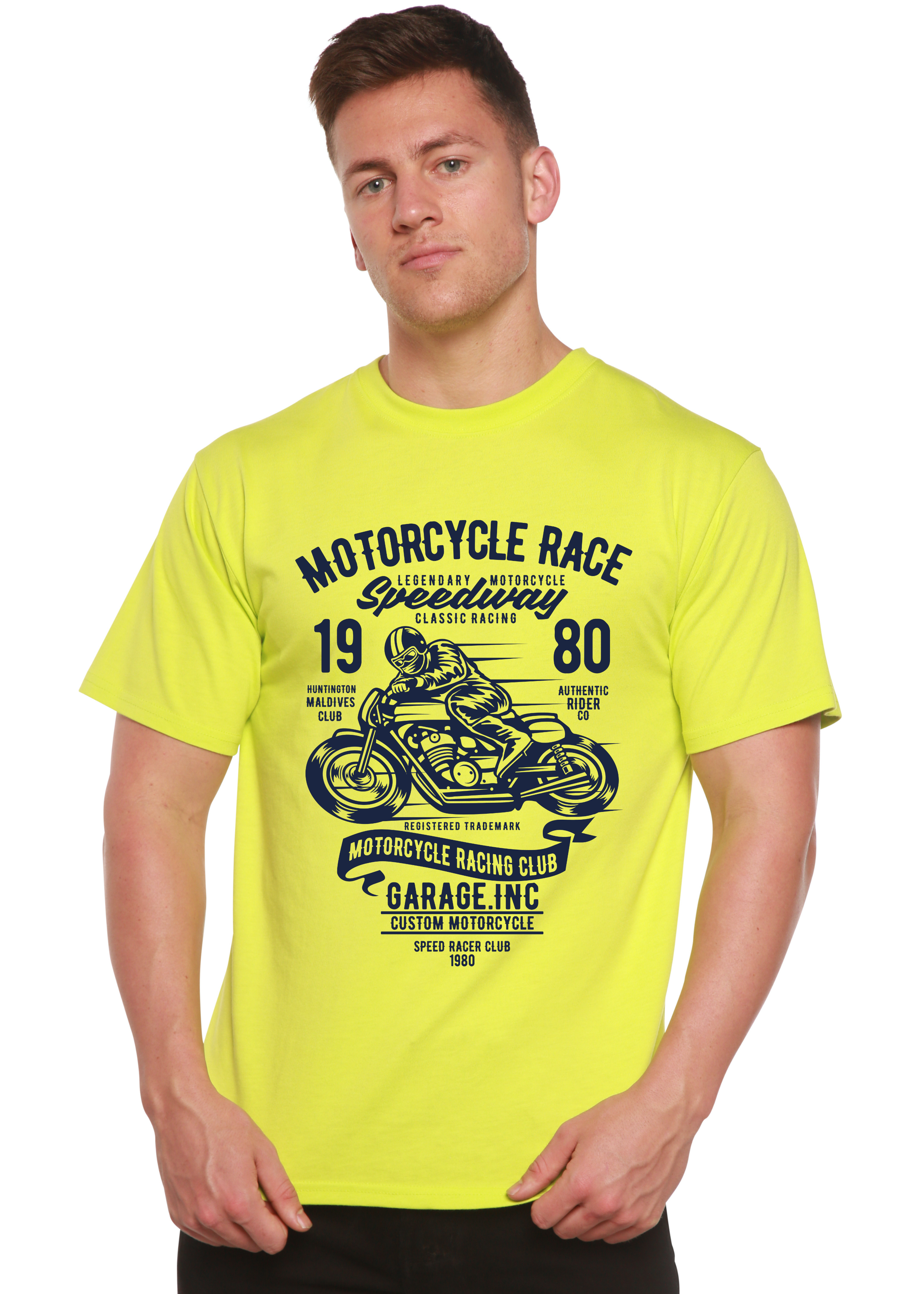 Motorcycles Race Men's Bamboo Viscose/Organic Cotton Short Sleeve Graphic T-Shirt