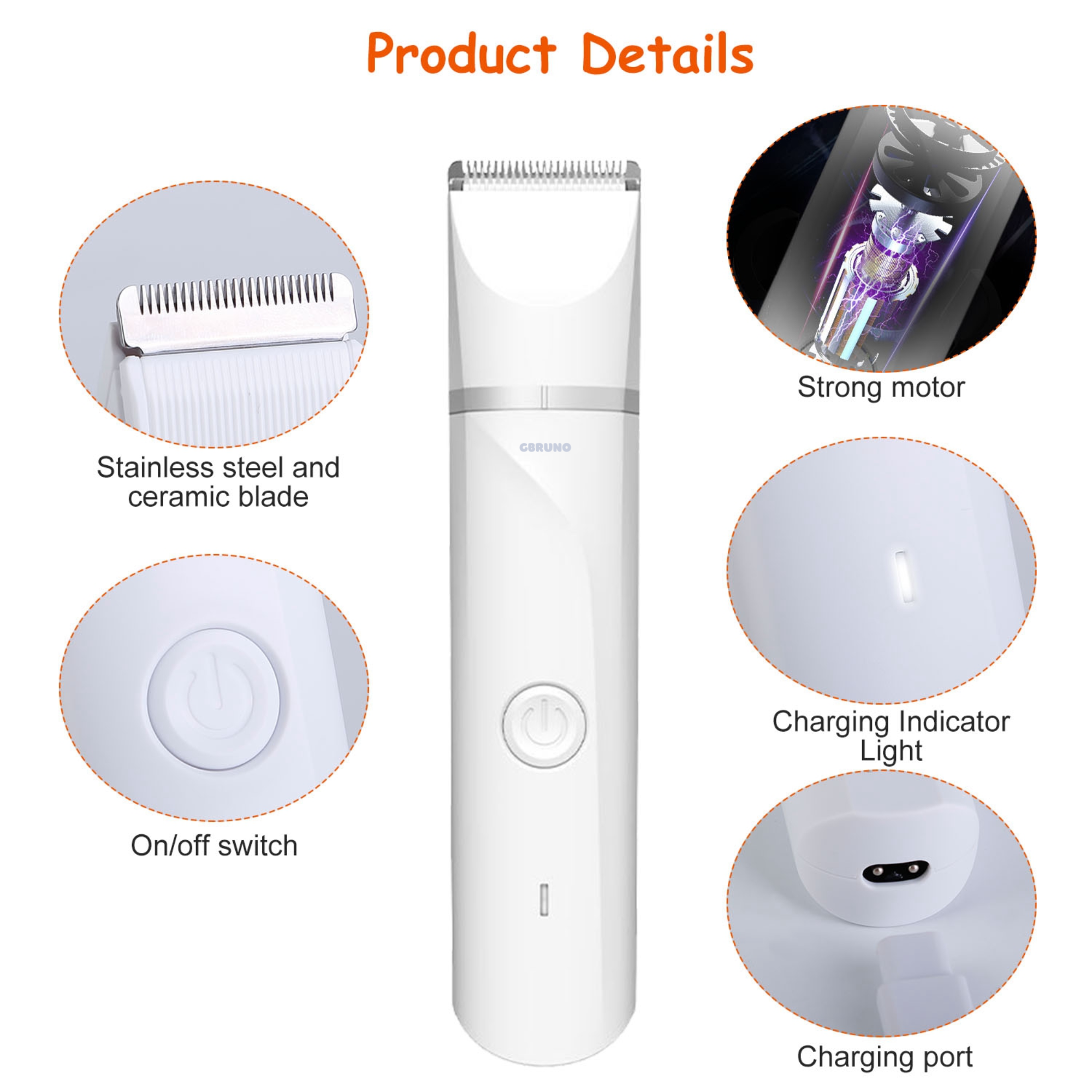 GBruno 4 In 1 Electric Pet Dog Cat Grooming Kit