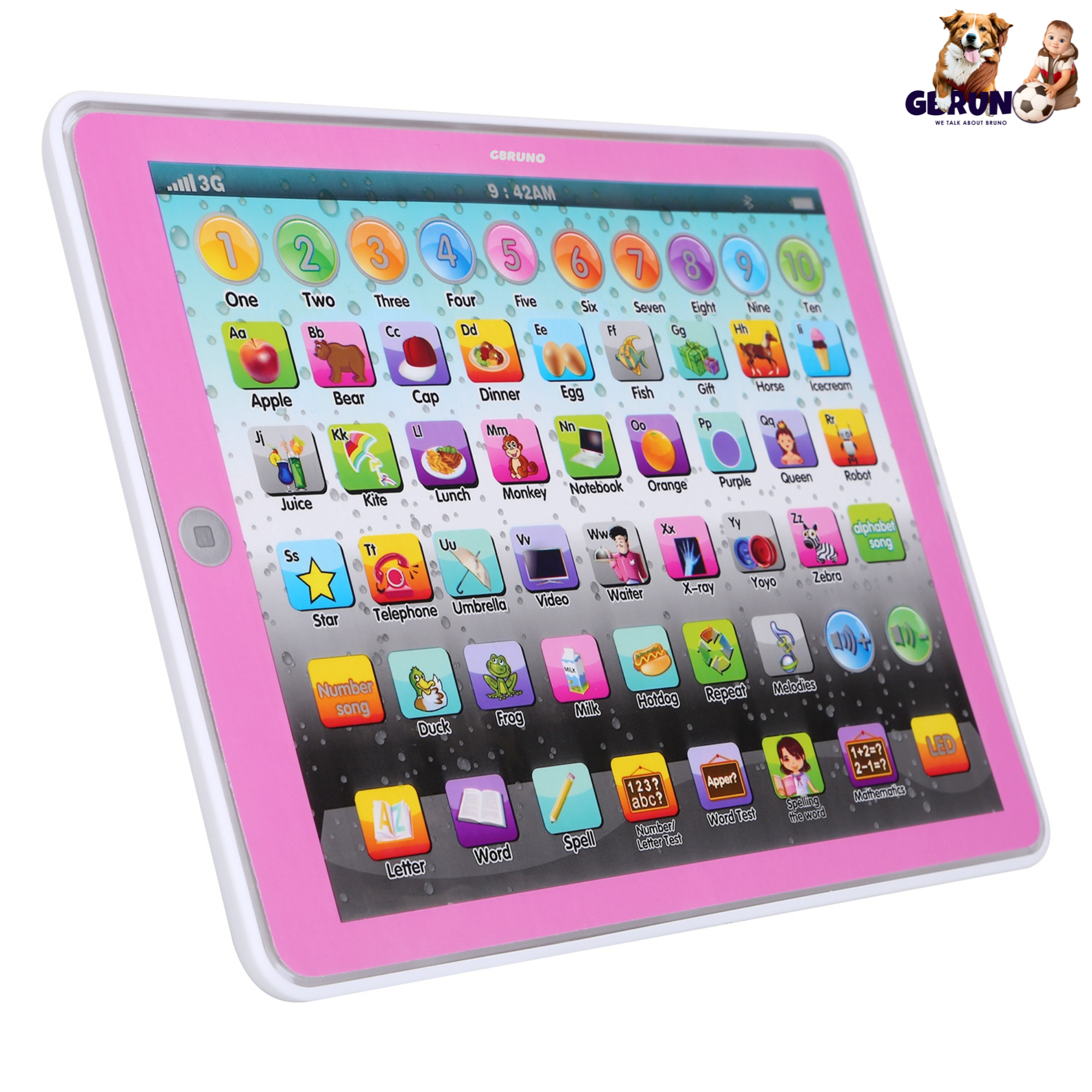 Kid Baby Toddler Tablet Toy Educational Learning Study Tablet Pad Gift for Aged 2 3 4 5 6 7 Girls Boys