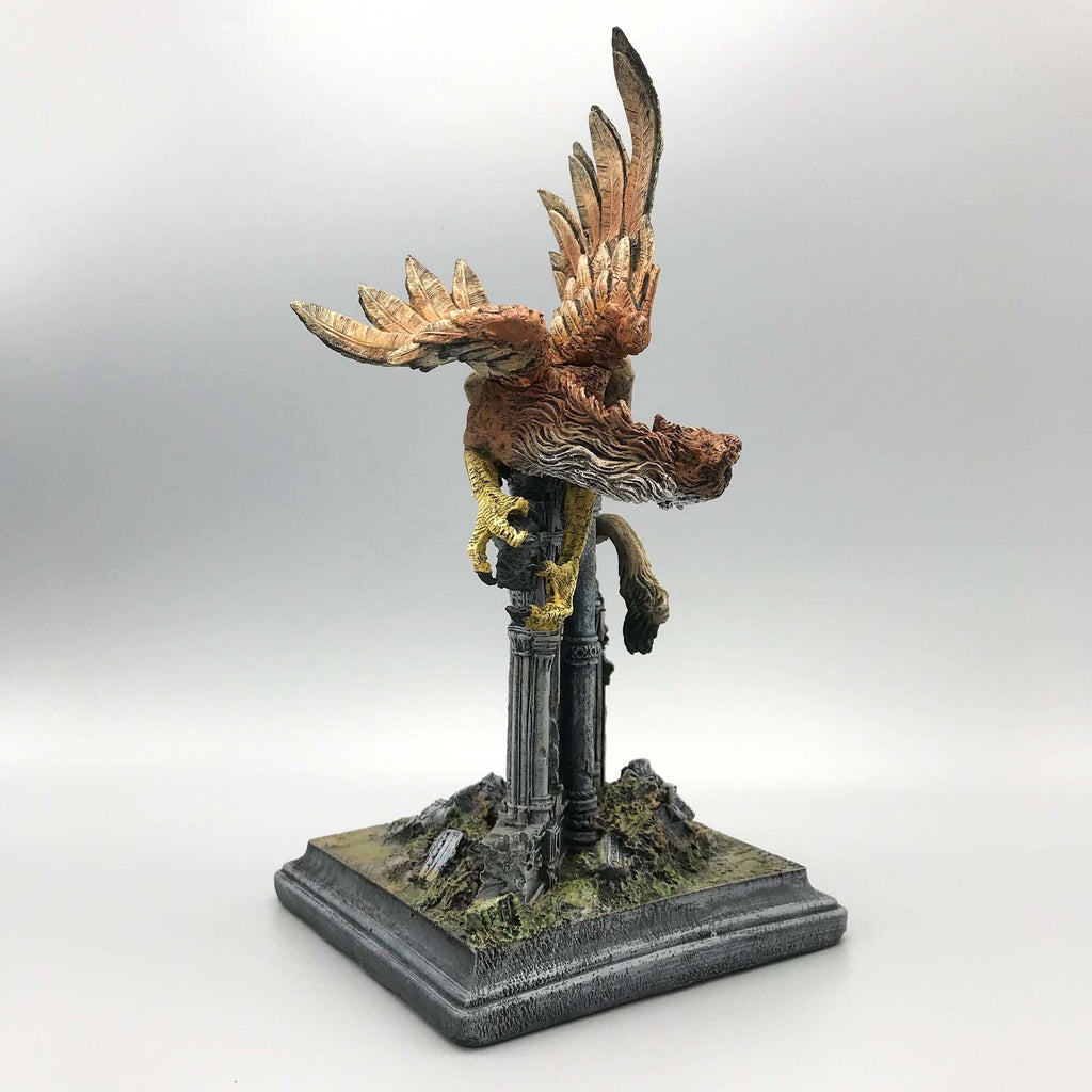 Griffin Statue, Full Color Resin Sculpture | Mythical Creature Figurine | Unique Legendary Guardian Spirit Figurine. Fantasy Art Decor