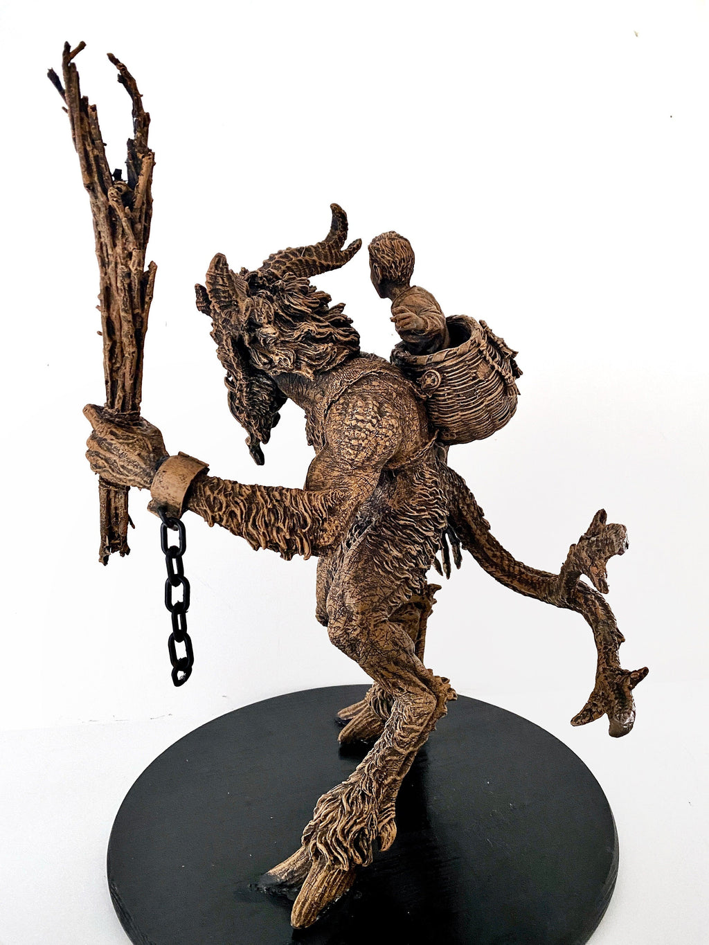 Krampus Statue, Large Version,  Hand Painted Resin Sculpture | Mythical Creature Figurine | Dark Christmas Demon, Gothic Folklore Decor